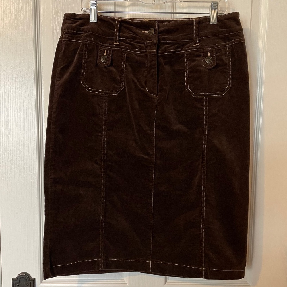 Vintage style chocolate velvet ‘Jean’ a-line skirt